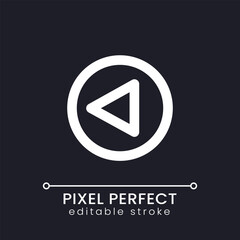 Sticker - Replay button pixel perfect white linear ui icon for dark theme. Video and audio content. Vector line pictogram. Isolated user interface symbol for night mode. Editable stroke. Poppins font used