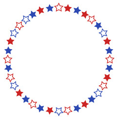 Wall Mural - Round patriotic wreath with star svg, 4th of july border