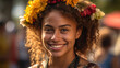 Alluring Polynesian Smile. Generative AI