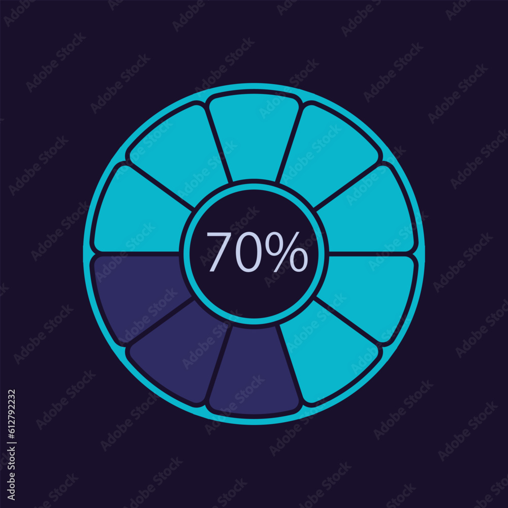 Progress donut infographic chart design template for dark theme ...