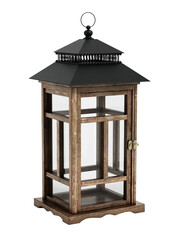 Traditional lantern isolated on transparent background. 3D