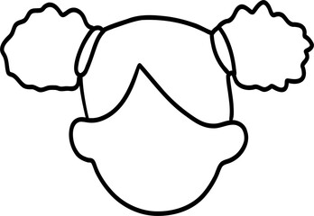 Sticker - Doodle face silhouette