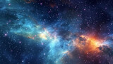 Fototapeta Fototapety kosmos - Nebula and galaxies in space. Abstract cosmos background