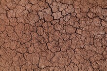 Dried Mud Surface - Dry Riverbed Earth Texture. Drought In Morocco.