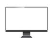 © Olesia - Black computer monitor mockup. Pc template with blank screen. Desktop isolated on white or transparent background.