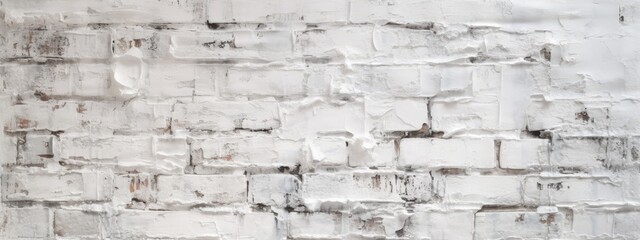 Wall Mural - White brick wall texture in minimalist style. Generative AI