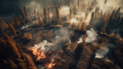 Wall Mural - forest burn