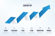 Grow up arrow infograpic. Business growth infographic.