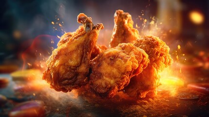 Chicken fry i on the flame