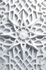 Wall Mural - abstract 3d white islamic pattern generative ai