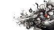 © Japanese_Brush - an abstract time is running wallpaper artwork, black and white design, ai generated image