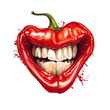 © LUPACO PNG - a mouth shaped like red pepper
