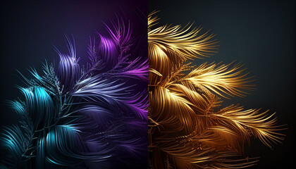 Wall Mural - Abstract christmas background with lights, tinsel background with a gradient for christmas, Generative AI