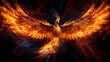 © John - Phoenix Ignition: Suggestion of a Majestic Phoenix Rising From Raging Flames - Generative AI