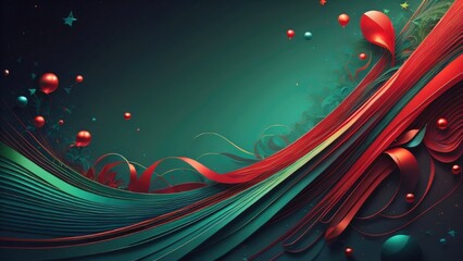 Wall Mural - marry christmas and happy new year 2024 background template illustration. copy space, banner. generative ai