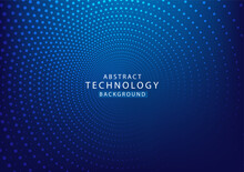 Abstract dot circle blue background high tech. Concept technology, innovation, big data, Ai, network, business, modern, online
