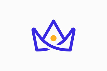 Poster - crown with human Vector Logo Premium