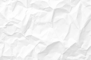 Poster - White paper crumpled papar texture background for cover card design or overlay and paint art background pattern background texture.