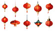 Watercolor Chinese lantern set. 