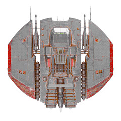 Wall Mural - alien spaceship troop on top view