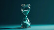 © jr-art - an hourglass isolated on light blue background. Generative AI