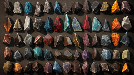 Wall Mural - gemstones collection precious shards mineral - by generative ai