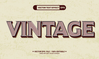 Wall Mural - Retro vintage editable 3d vector text effect