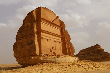 Al Ula old city , Saudi Arabia - jun 7 2023- The Nabataeans or Nabateans Tombs Civilization in Madain Saleh in Al Ula -  Qasr al-Farid