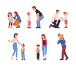 © topvectors - Mother and Father Talking to Their Child Supporting and Soothing Him Vector Set