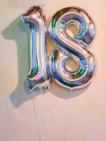 Fototapeta Natura - Number 18 birthday balloon celebration