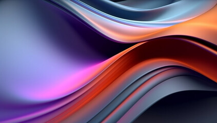 Wall Mural - Gentle Ripples: Delicate Blue and Pink Silk Waves in Motion, Generative AI