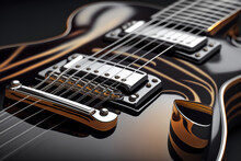 Guitar Musical Instrument Close-up. AI Generated