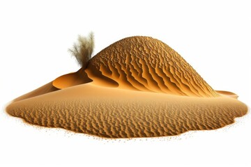 Sticker - A desert sand dune clipping path isolated on a white background. Generative AI