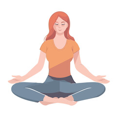 Sticker - women in lotus position practicing yoga