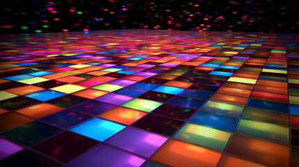 Wall Mural - abstract colorful dance floor in perspective.
