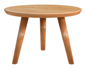 Brown wooden table for product presentation isolated on transparent background