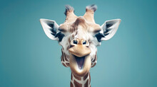 Generative Ai Image Of A Baby Giraffe Face Close Up