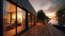 Beautiful Terrace Of A Modern Penthouse, Lake View