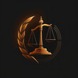 Vintage scales - illustration of the symbol of justice and balance. in a vintage aesthetic style. For branding jurists, and lawyers LOGO. 