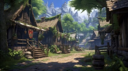 Wall Mural - MMORPG game art environment