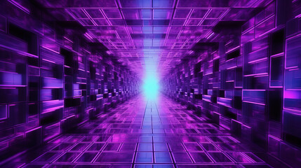 Aufkleber - A colorful abstract background composed of squares in shades of purple and blue. Generative ai