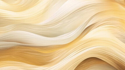 Fototapete - A vibrant yellow abstract background with flowing waves. Generative ai