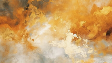 Poster - Yellow watercolor abstract background. Generative ai