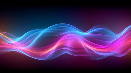 Aufkleber - A vibrant light wave against a dark backdrop. Generative ai