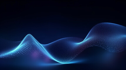 Wall Mural - a mesmerizing blue wave of light on a mysterious dark background. generative ai