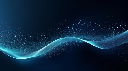 Wall Mural - a vibrant blue wave of light against a dark background. generative ai