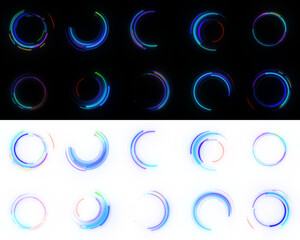 Wall Mural - blue tone neon circular glowing effect. glowing futuristic lines, swirling particle effect, graphic 