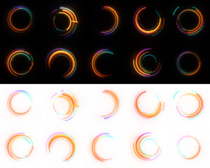 Wall Mural - orange tone neon circular glowing effect. glowing futuristic lines, swirling particle effect, graphi