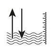 level water or liquid icon, measurement volume. Vector illustration. stock image.