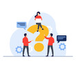 © Whiskerz - People asking questions, Frequently asked questions concept flat illustration vector template, FAQ concept for landing page, mobile app, web banner, infographics